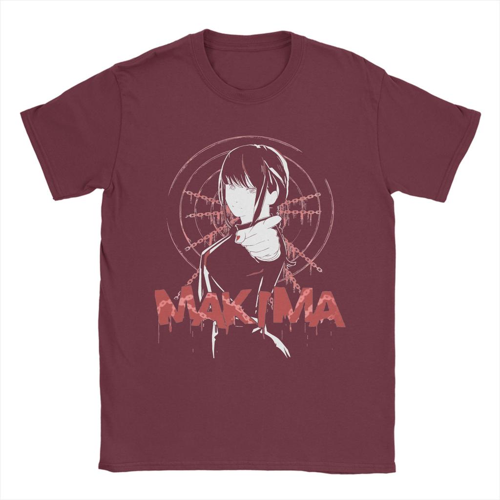 Novelty Makima No Akuma Manga Anime T-Shirt Men 100%Cotton Short Sleeve Chainsaw Man O-neck Summer Tops
