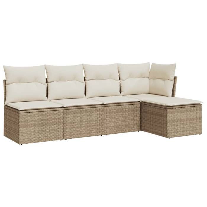 VidaXL Garden Lounge Set with Cushions 5 Pcs Beige Braided Resin 3217518