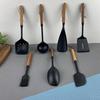 Silicone Cooking Spoon for Nonstick Cookware Heat Resistant Spatula Spoon Slotted Spoon Scraper Kitchen Utensils for Stirring Scooping Serving