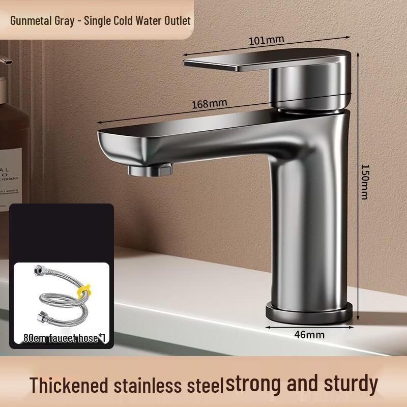 HANDUNYOU Stainless Steel Hot and Cold Basin Faucet
