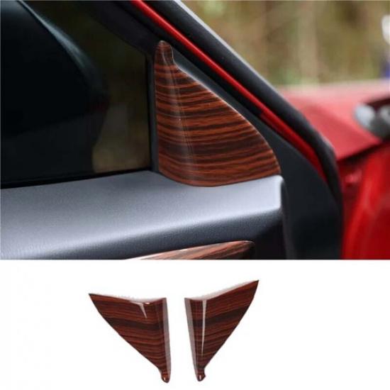 Car A Pillar Front Triangle Decor Red Wood For Mazda CX-4 Cover Trim 2016-