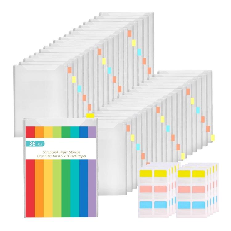 

36 Labeled PP Sheet Organizers Multipurpose File Pockets Great For Archiving Reports And Preserving Scrapbook Pages 1