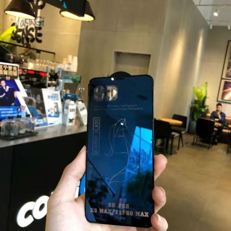8D Spiegel gehärtetes Glas für Apple iPhone 14 13 12 11 Pro Max Plus Mini X XS Max XR Displayschutzfolie Vollabdeckung Schutzfolie