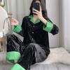 Autumn and winter thickened warm gold velvet pajamas, high-end cardigans, gold diamond velvet loungewear sets, popular live streaming item