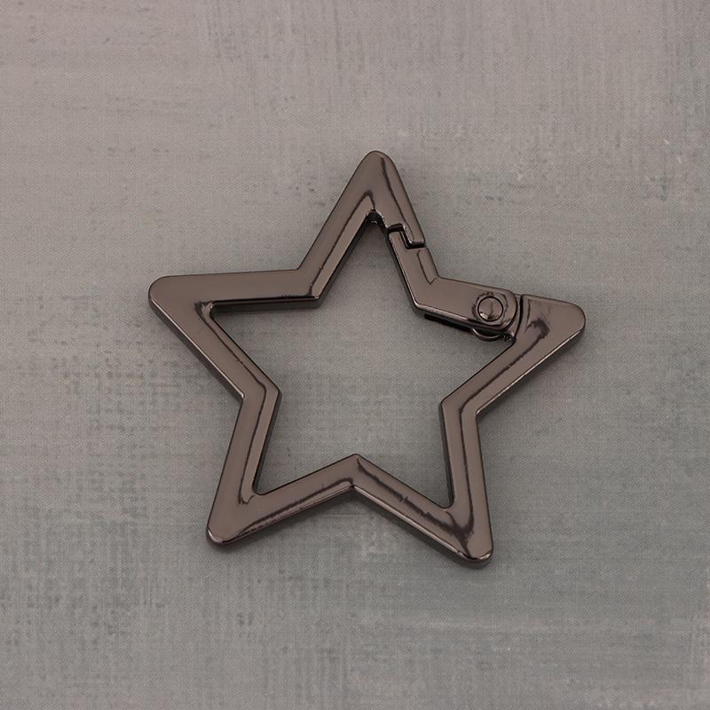 Hollow Star Shaped Spring Clasp Metal Carabiner Keychain Bag Clip Hook Dog Chain Buckle Connector Diy Jewelry Making Accessories