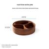 Handun Walnut Wood Round 3-Compartment Snack Tray