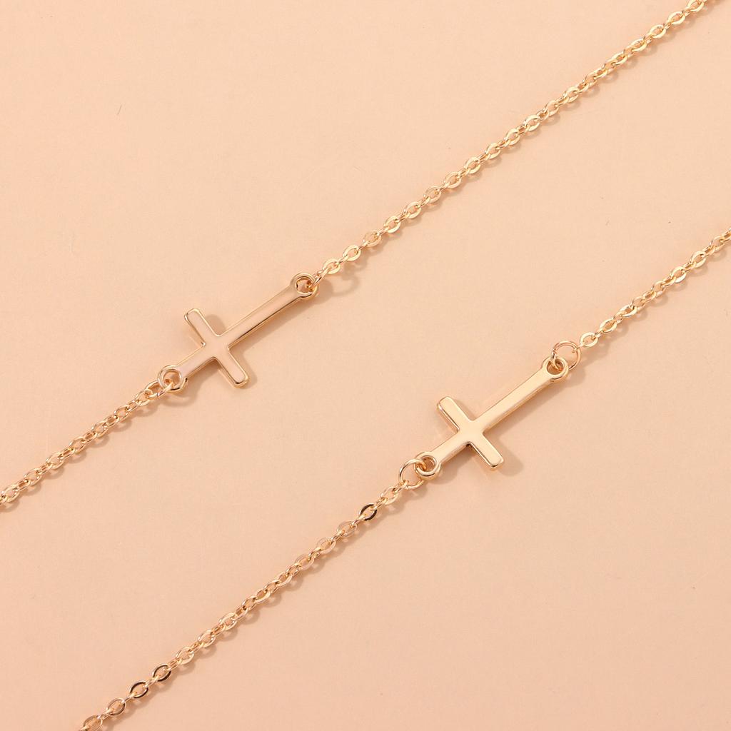 European and American Jewelry, Symmetrical Metal Cross Glasses Chain Female, Simple Temperament Multi-purpose Mask Non-slip Lanyard