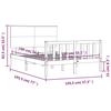 VidaXL Bed Frame with Headboard White 140x190 Cm Solid Wood 3193382