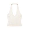 European and American style, new women's clothing, versatile jacquard knot buckle neck collar top 4770/315