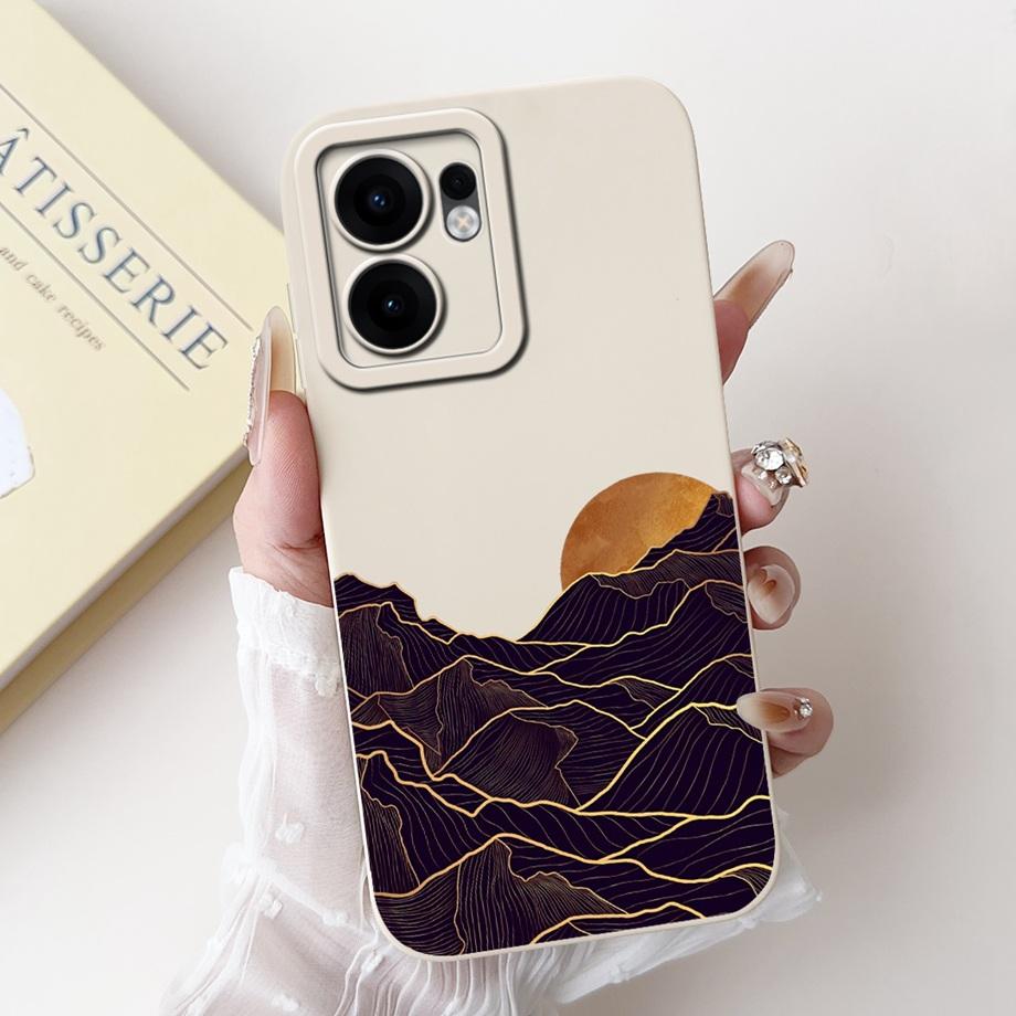 For Oppo Reno13 / Reno13F 4G 5G / Reno 13 Pro Phone Case Soft Smooth Silicone Capa Moon Night Artistic Marble Printed Back Cover