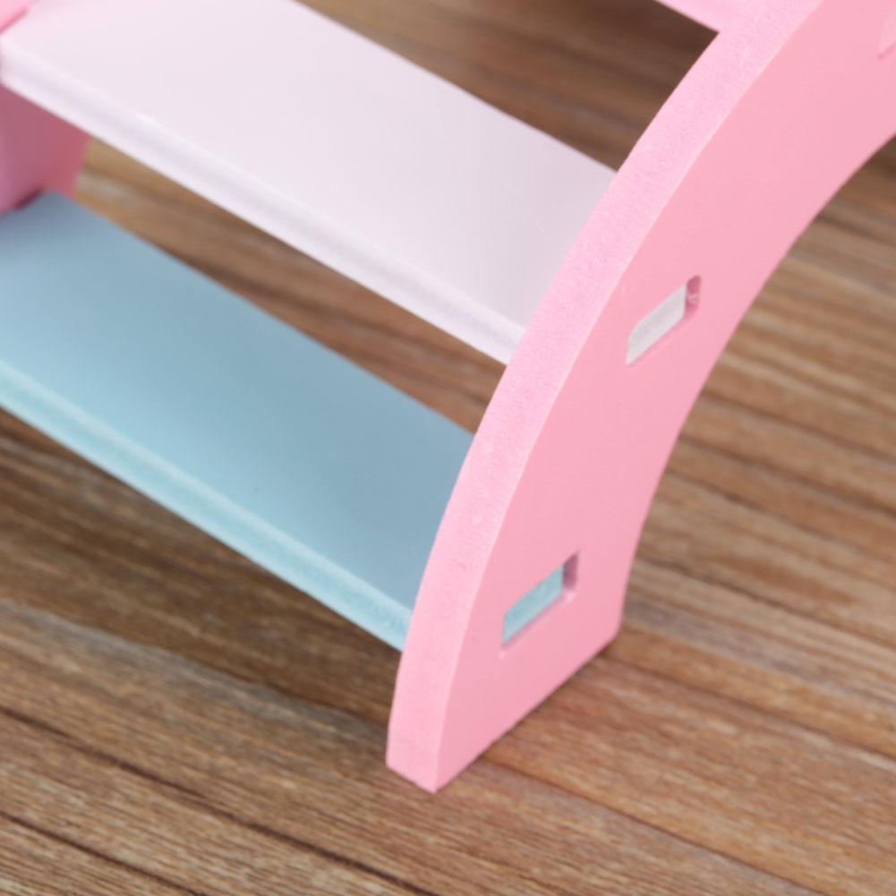 Wooden Hamster Play Bridge Toys   Seesaw Activity Cage for Pet Guinea   Mice Pink