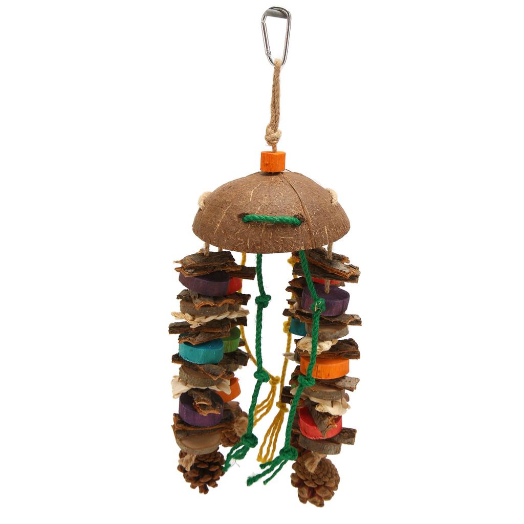 Vogel Papegaai Kooi Speelgoed Kokosnootschil Kleurrijke Houten Blokken Vogel Kauwspeelgoed voor Grote Middelgrote Papegaai Vogels