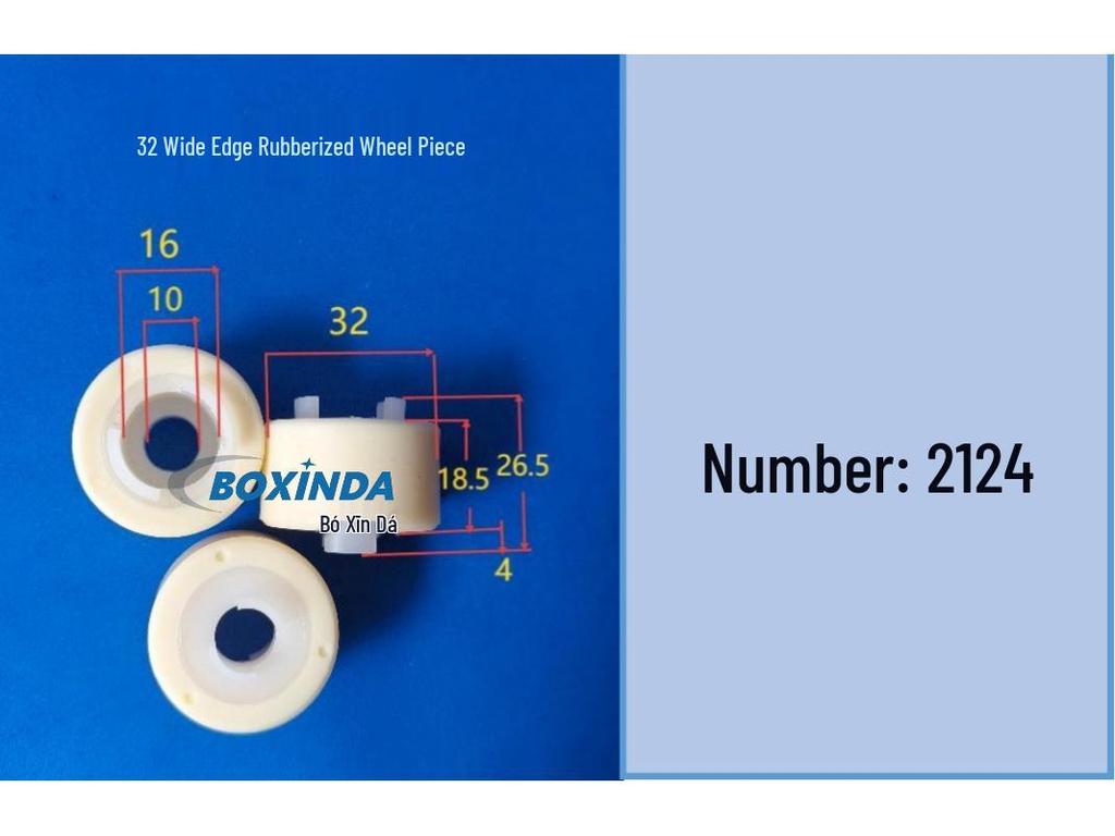 Wide-edge Rubber-coated Wheel Piece: Smooth and Soft Rubber Roller, Acid and Alkali Resistant, Corrosion Resistant (22/30/32/40 Sizes).