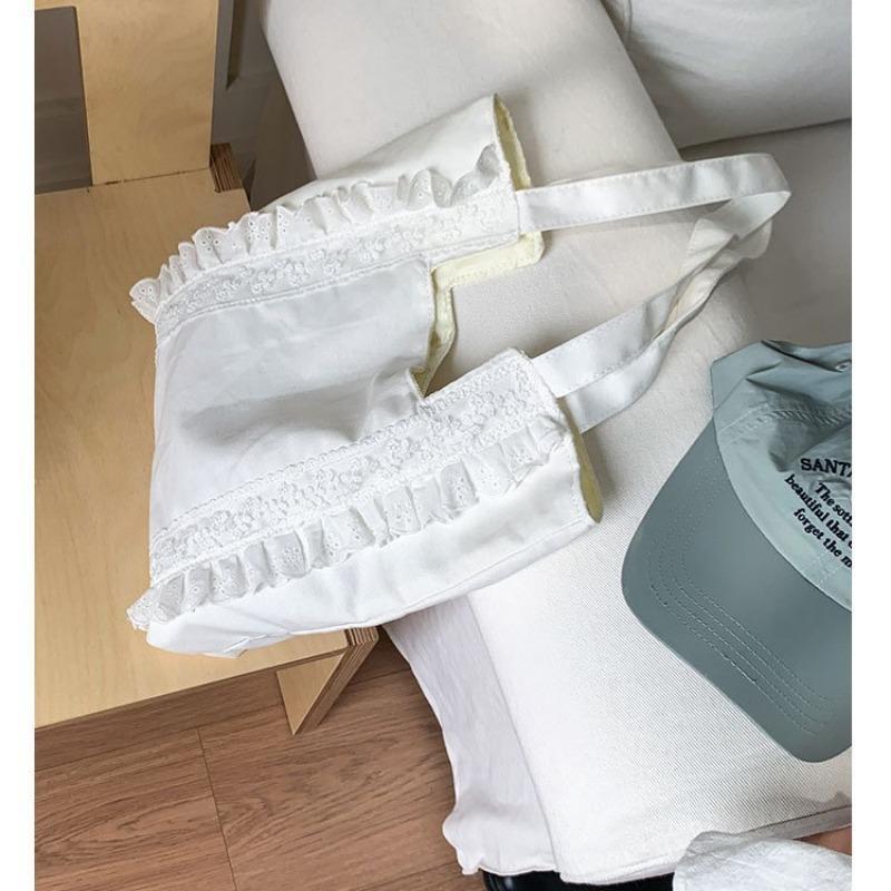 Sweet Wind Lace Portable Tote Bag Women's Bag Summer New Bow Shoulder Bag Armpit Bag