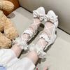 Spring and summer princess sandals female students middle school children's performance shoes new high heels bow sandals children's sandals women