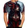 Men's 3D Unicorn & Glowing Stars T-Shirt - Full-Body Black & Golden Print, S