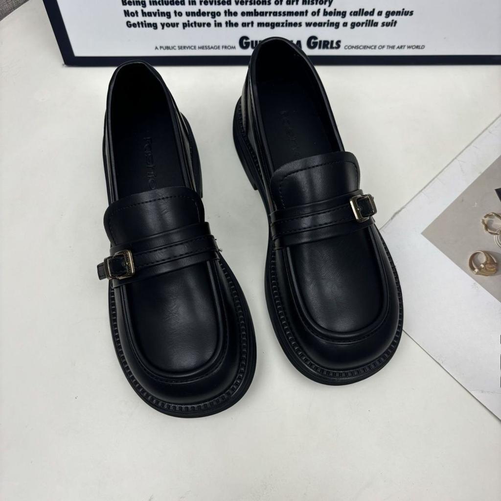 Women'S Soft Sole Loafers Spring And Autumn British Style Black Flat Slip On Work Shoes Versatile Comfortable Fashion Footwear