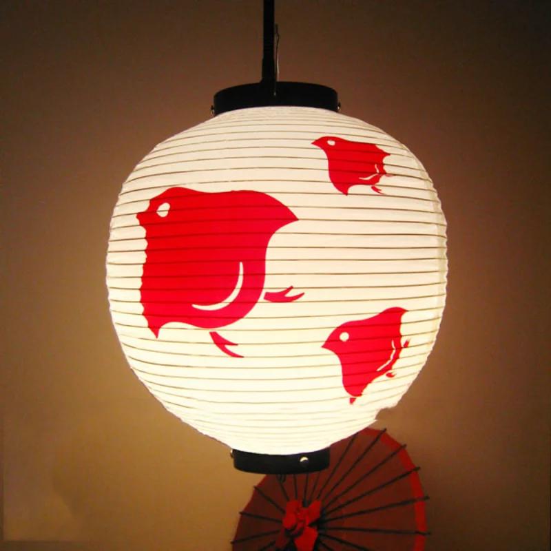 30cm Japanese Izakaya Outdoor Waterproof Decor Lanterns Sake Sushi Lamian Noodles Salmon Cuisine Restaurant Advertising Lantern
