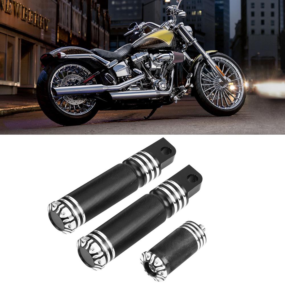 Pair of Front Rear Motorcycle CNC Foot Pegs Shifter Pedals Footrest Black