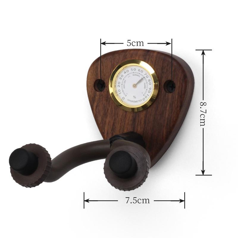 Wooden Guitar Hook Hanger with Hygrometer Display Wall Mount Guitar Stand Holder Bass Electric Guitar Ukuleles Universal Bracket