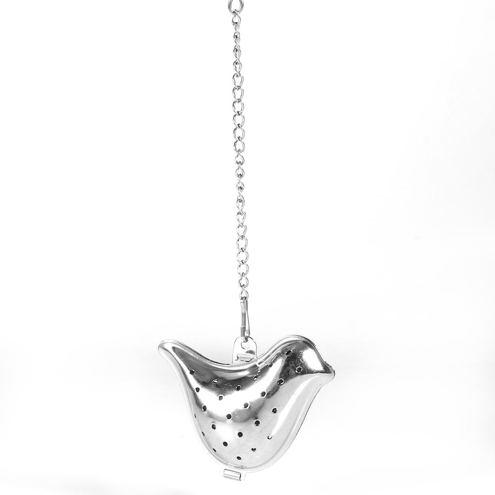 Stainless Steel Loose Tea Leaf Infuser Ball Strainer Filter Diffuser Herbal Spice Bird Chain