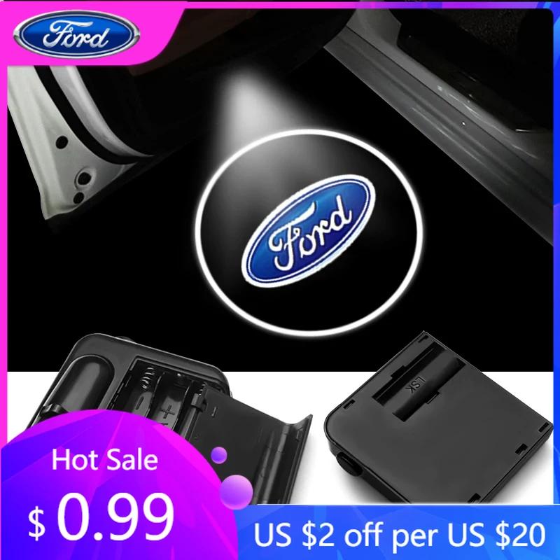 Car Sticker Car Door Emblem Light Welcome Lamp Wireless Laser Projector Auto Decoration LED For Ford Mustang Focus 2 3 4 Mondeo