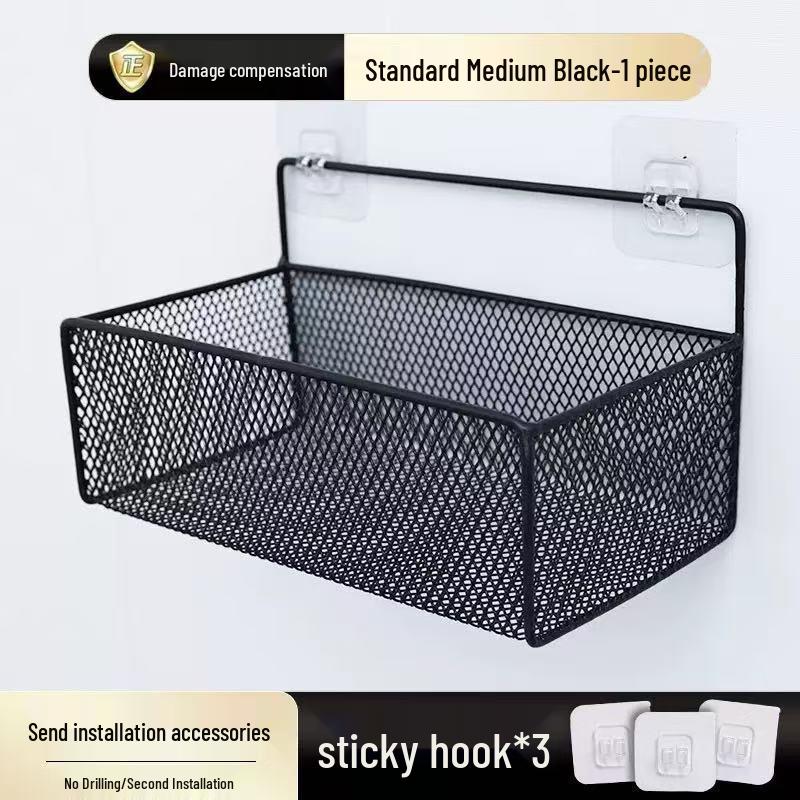 Punch-Free Wall-Mounted Storage Rack for Bathroom, Kitchen, and Bedside