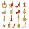 Fun Color Oil Drop Pendant Collection Fashion Love High Heels Crown Shape Jewelry Accessories