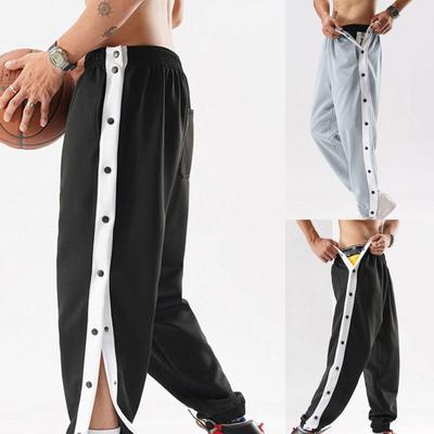 Athletische Jogginghose mit seitlichem Klebeband und Knöpfen, Cargo-Basketballhose