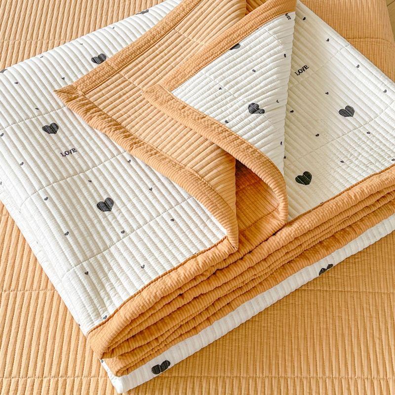 New Bed Cover Three Piece Set Thickened Cotton Bed Sheet Blanket Kang Single Suitable for All Seasons
