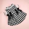 Pet Bowknot Dress Wonderful Breathable Cat Princess Dress Plaid Print Pet Dog Cat Bowknot Dress Pet Costume