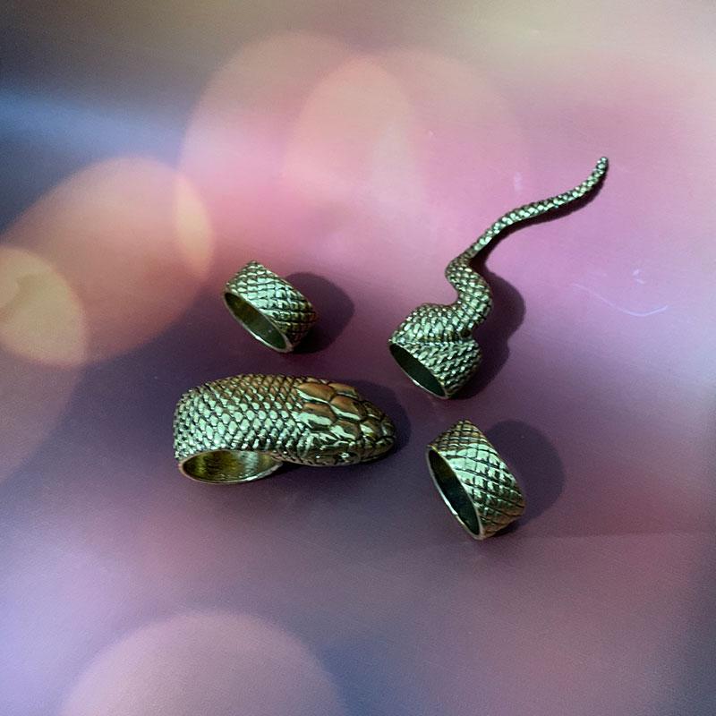 4Pcs/Set Gothic Steampunk Snake Midi Ring Set Vintage Punk Metal Knuckle Joint Rings For Women Boho Party Jewelry Anillos