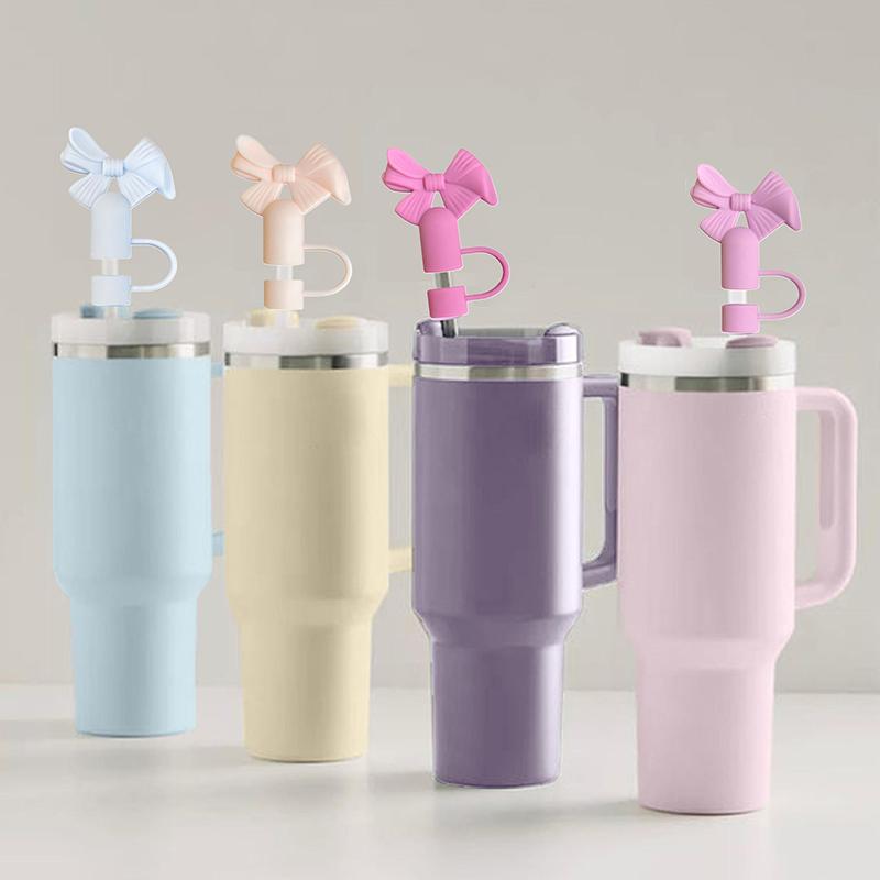 Roztomilé mašličky 10mm krytky na brčka pro Stanley Tumbler Cup příslušenství velký průměr silikonové prachotěsné krytky na brčka opakovaně použitelné