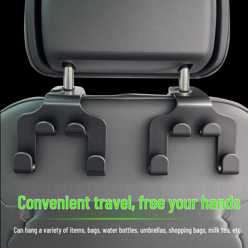 Multifunctional Car Seat Backrest Hook with Hidden Mini Hook