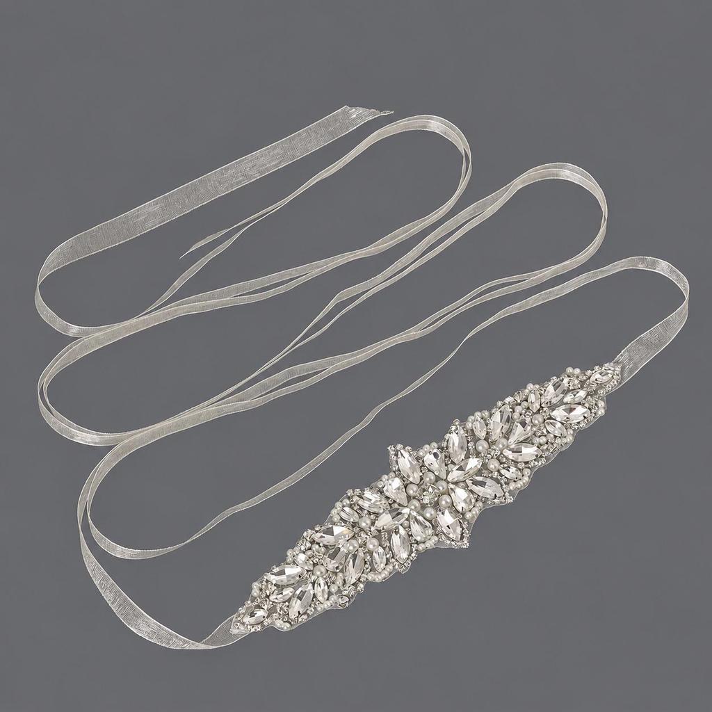 Elegant Silver Rhinestone Wedding Belt – Versatile High-End Dress Accessory for Fashion Shows and Performances