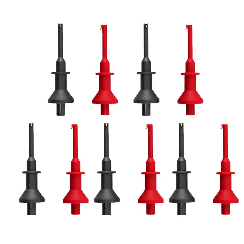 Multimeter Probe Hook 4mm Threaded Socket Smd Ic Clamp Spring Damage Test Gilding Threaded Telescopic Flexible Probe Hand Tools