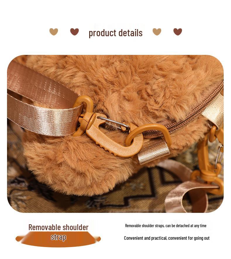 Little Bear Plush Toy Backpack & Crossbody Bag for Girls