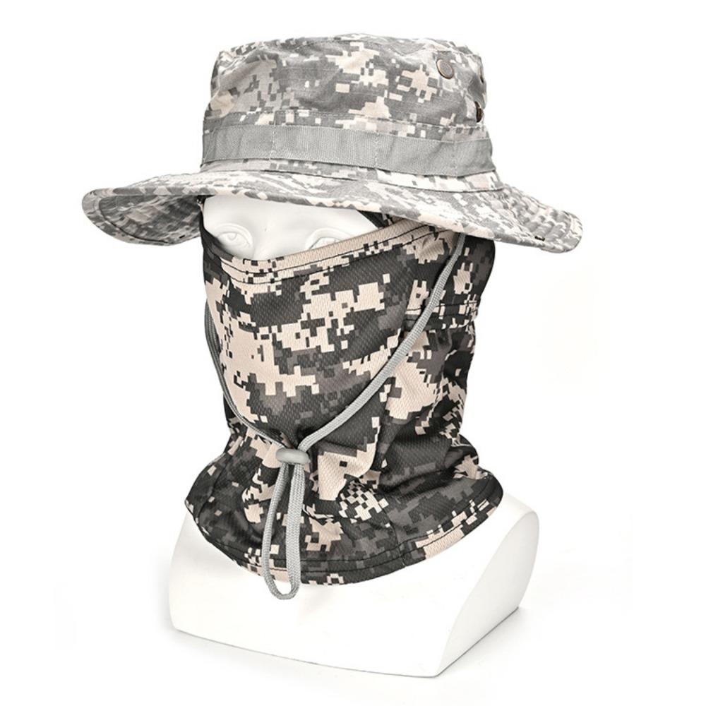 Outdoor Camouflage Mountaineering Hat Cycling Sunscreen Hat Full Face Sunscreen Mask Men's Sunscreen Hat Fisherman's Hat
