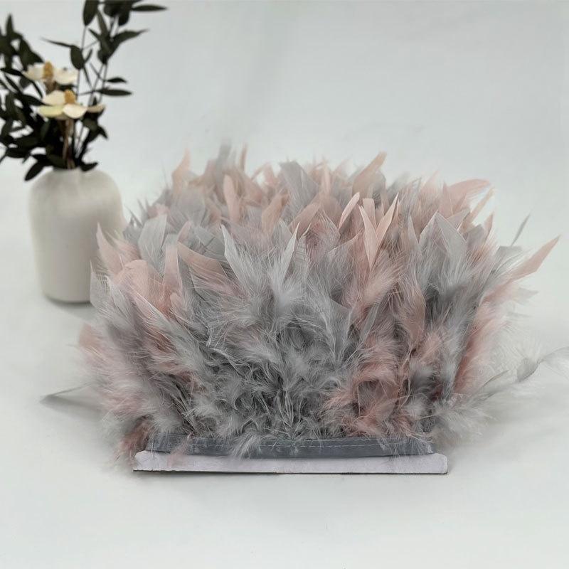 10-15cm Coffee Turkey Feather Trim Feathers Fringe Ribbon DIY Sewing Clothing Handwork Wedding Dress Crafts Party Decorations