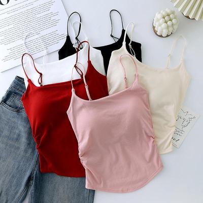 „Slim Fit Sweet & Spicy Plissee-Camisole-Weste für Damen mit Brustpolstern und stylischem Rückendesign für den Sommer“