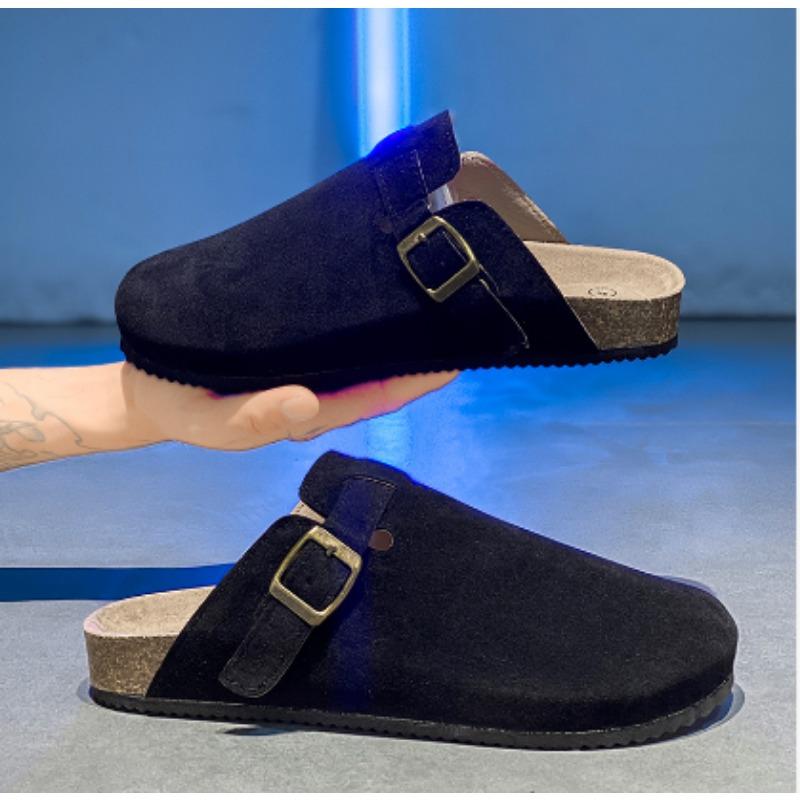 Shevalues Classic Cork Clogs Slippers Women Men Soft Footbed Suede Sandals with Arch Support Trendy Beach Slides Home Men Mules