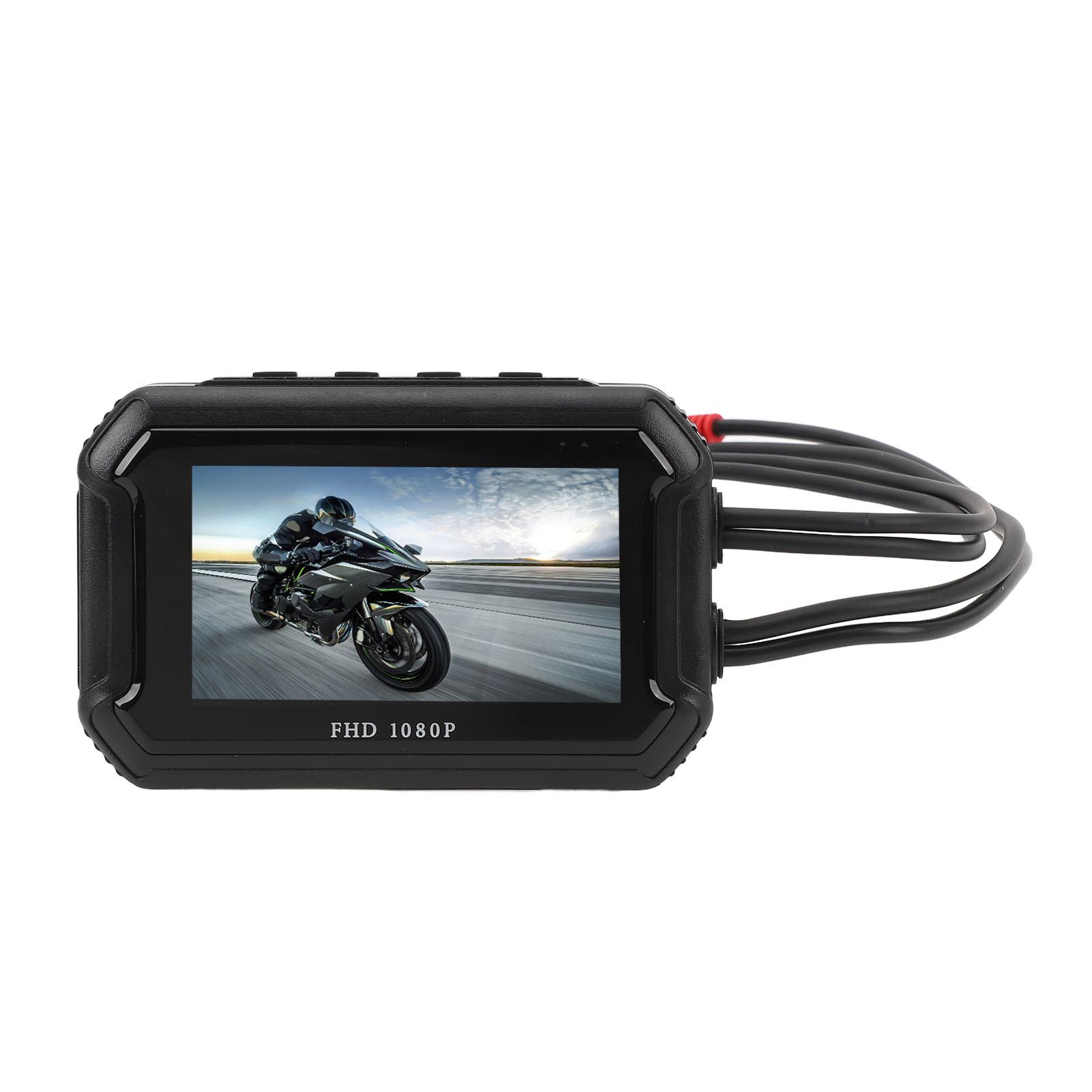 

Motorcycle Dash Camera 1080P Front and Rear Dual Recording Night Vision 3in IPS Touch Screen IP67 Waterproof for ATV