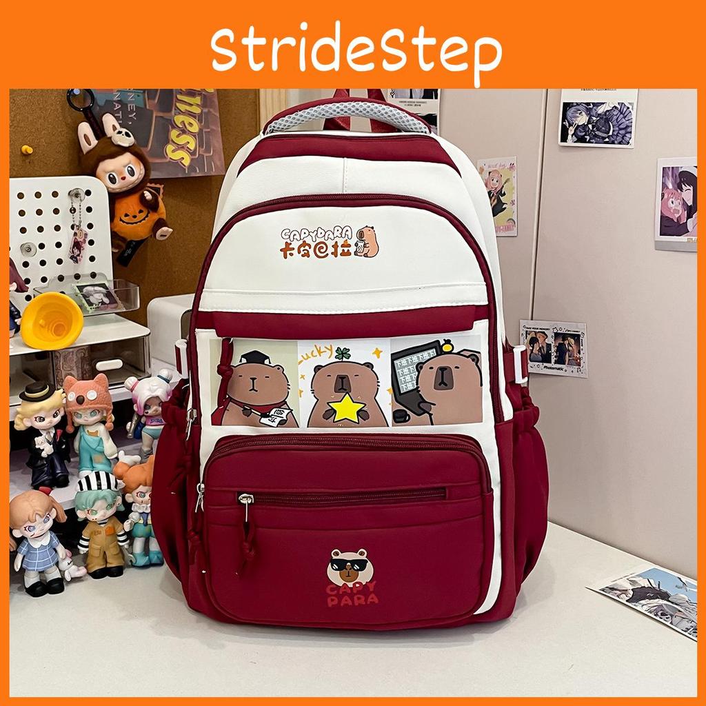 Large Capacity Kids Backpack With Cartoon Capybara Print Designs For School