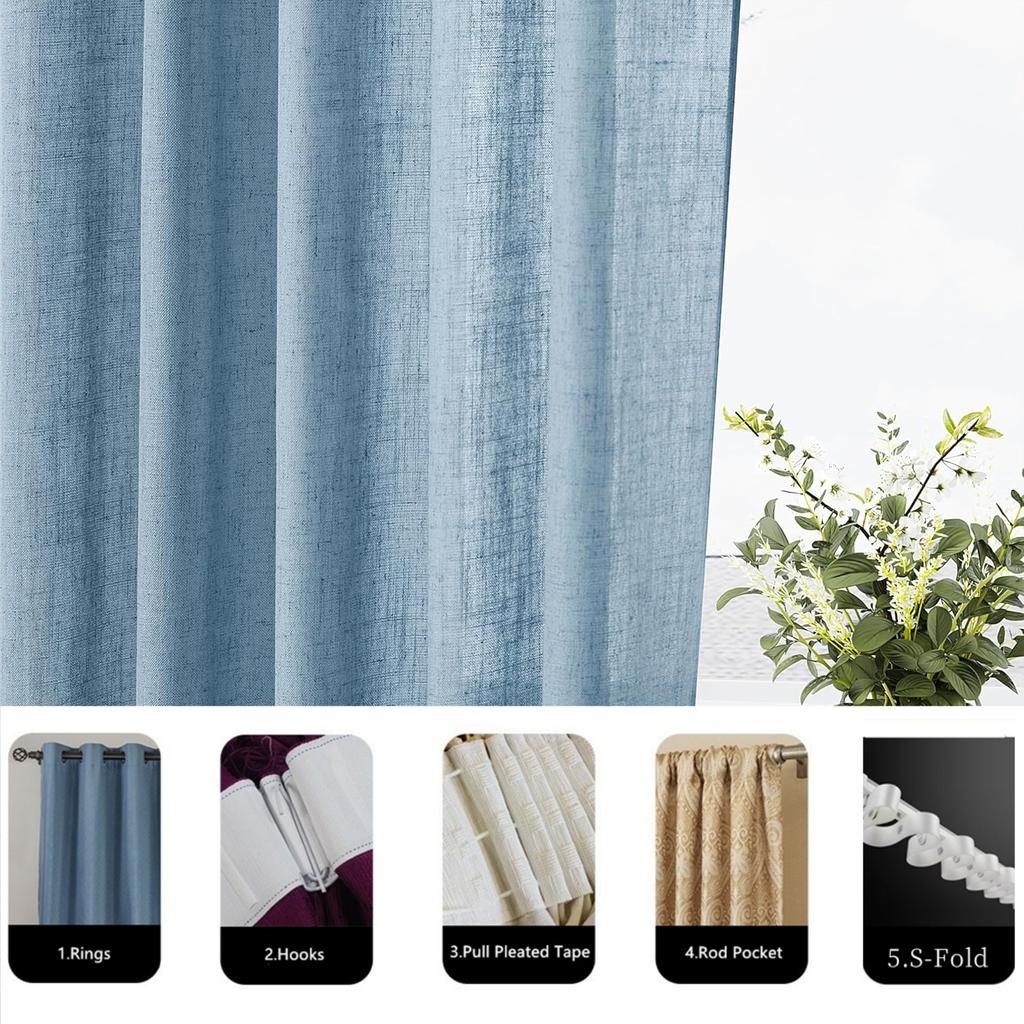 350cm Elegant Stylish Height Tulle Drape Faux Linen Sheer Livingroom Space Windowpane Drapes Bedchamber Drapes Drapes