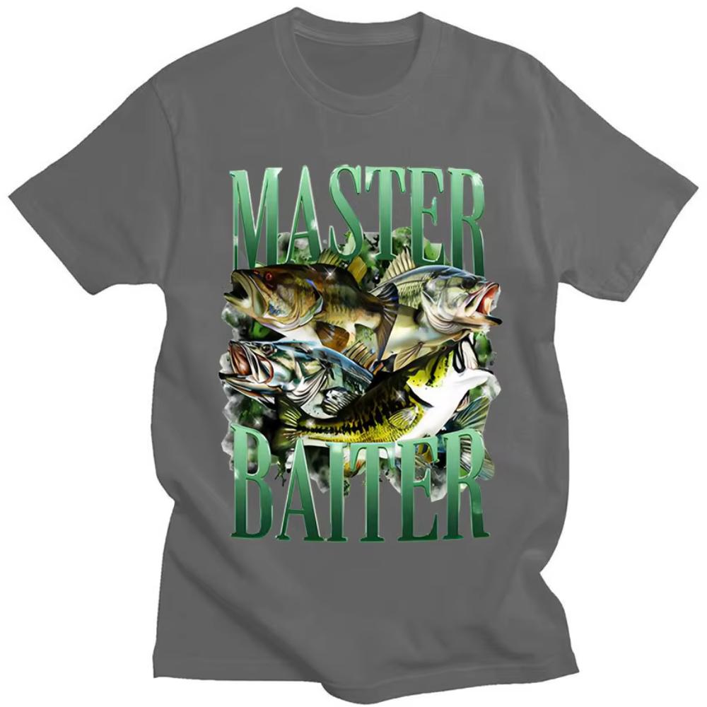 Master Baiter Bass Fishing Funny Graphic T Shirt Mens Vintage ONeck Oversized Cotton Tshirts Loose Clothing High Quality Tees