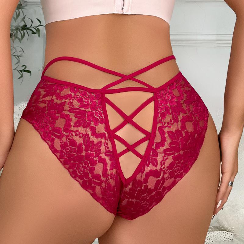 Sexy krajkové kalhotky Dámské Bezešvé kalhotky s nízkým pasem Dámské Průhledné spodní prádlo Jednobarevné Spodní prádlo se síťovaným potiskem