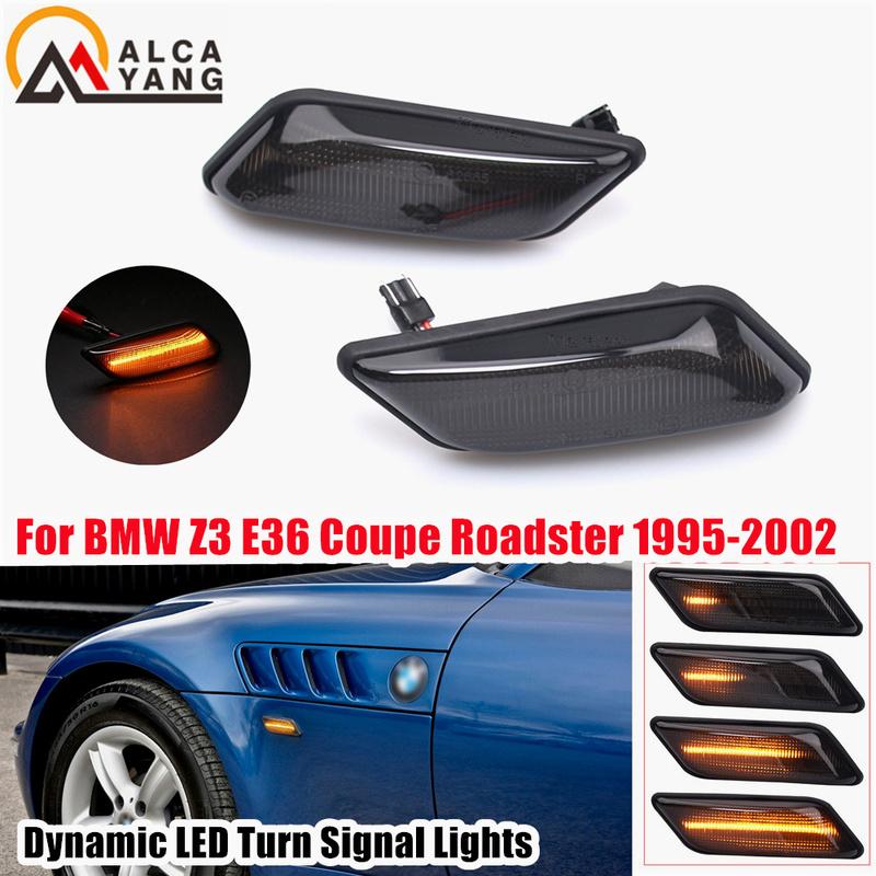 Für BMW Z3 E36 Coupe Roadster 1995 1996 1997 1998 1999 00 01 02 Dynamische Bernsteinfarbene LED Seitenmarkierungsleuchten Blinker Blinkleuchte