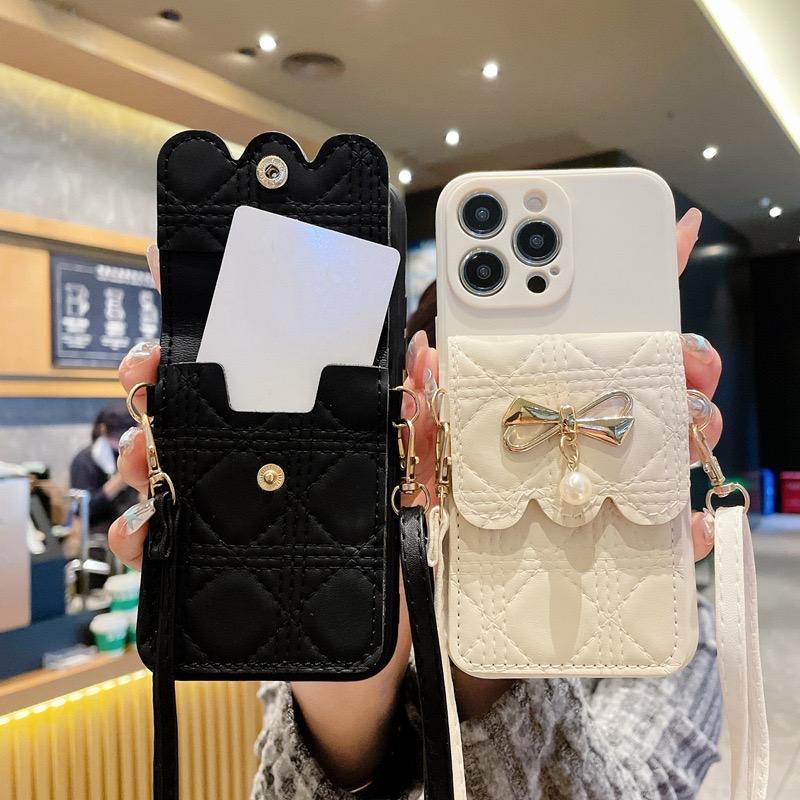 Cute Wallet Bag Case for Samsung Galaxy S26 S25 Ultra S24 FE S23 Plus S22 Edge A16 A36 A17 Crossbody Lanyard Leather Strap Cover