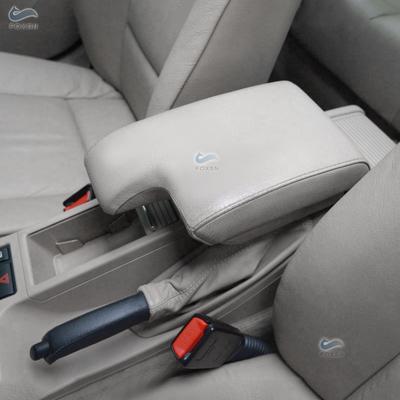 LHD Car Accessories Center Control Armrest Box Leather Cover Sticker Trim For BMW 3 Series E46 1998 - 2005 Black-gray