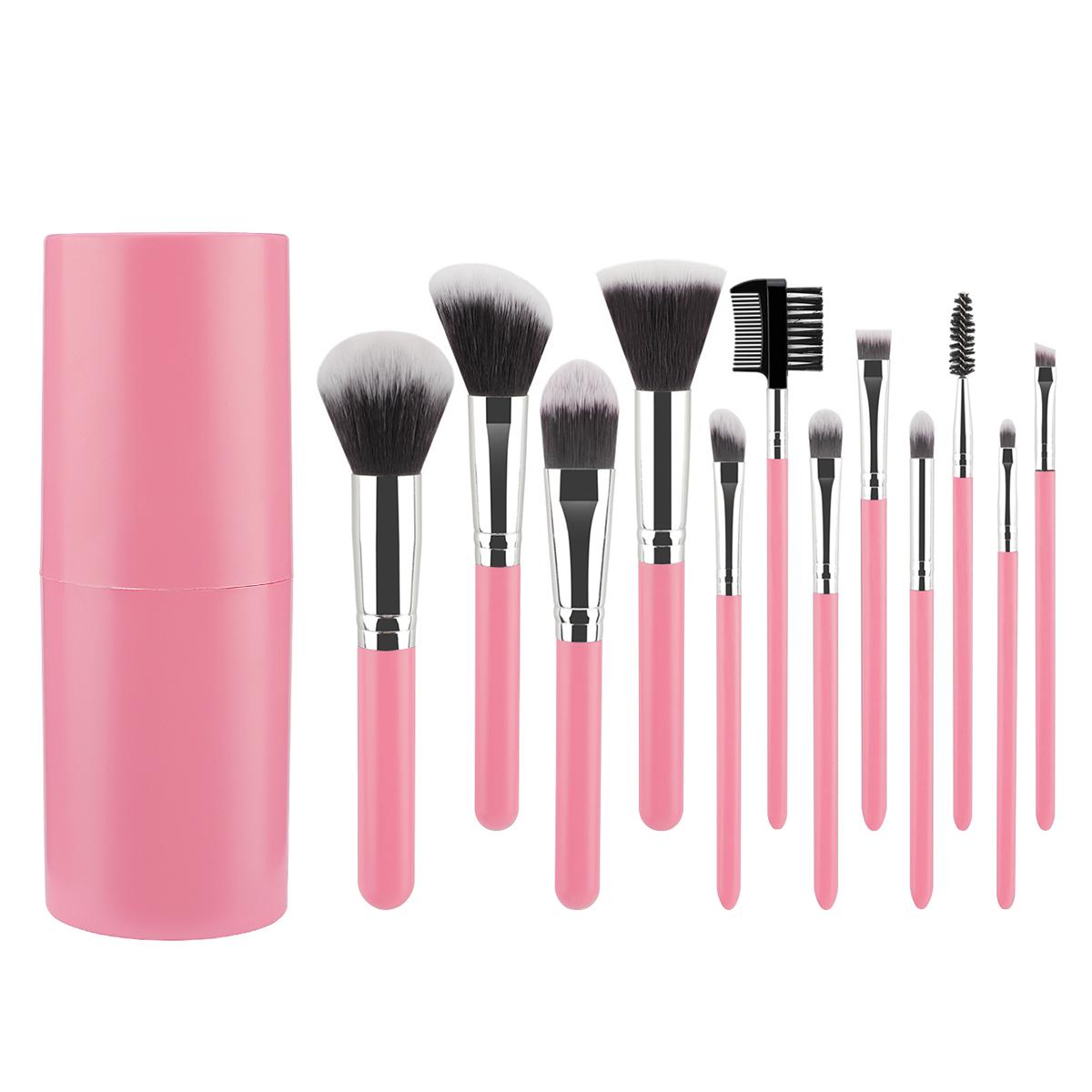 

12Pcs Large Capacity Makeup Brush Storage Bucket Pu Material Makeup Holder Brush Barrel